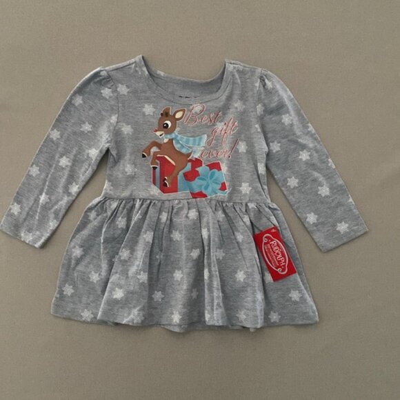 Rudolph The Red-Nosed Reindeer Christmas Dress 2T - Picture 5 of 7